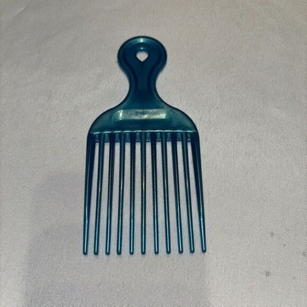 Vintage Hair Lift Pick Comb Blue Sparkly Glitter‎ Plastic Hair Accessory 80-90s